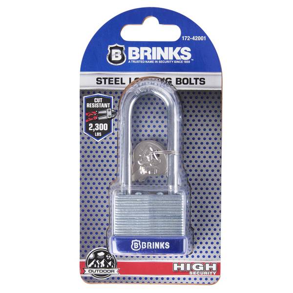 Brinks 40mm Laminated Steel Keyed Padlock With 2 1 4 Shackle 172