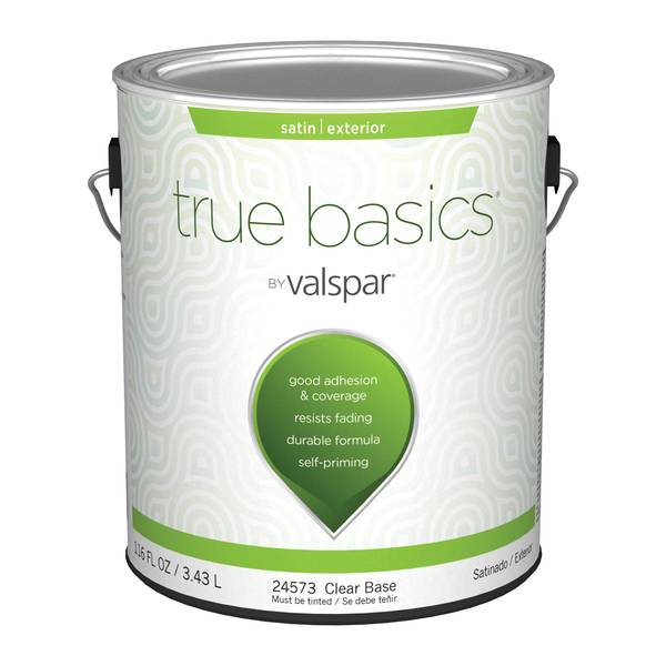 True Basics By Valspar Gal Exterior Satin Clear Base Paint Primer