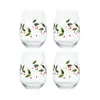 Winterberry® Set of 4 Stemless Wine Glasses  Winterberry, Wine glasses, Stemless  wine glasses