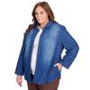Alfred Dunner Women's Quilted Denim Button Up Jacket - 36430UE-403-S