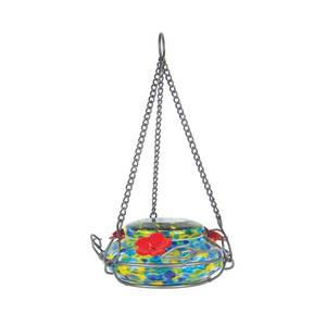 Nature's Way Illuminated Hummingbird Feeder with Rechargeable Solar LED Lights, Transforms into Lantern