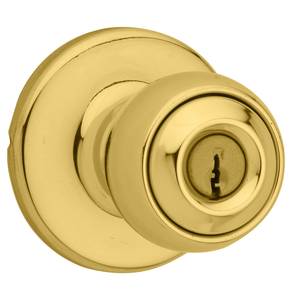 Kwikset Polo Keyed Entry Knob in Polished Brass - 94002-831