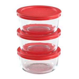 Pyrex® Covered Storage Dish - Clear/Red, 3 c - Fry's Food Stores