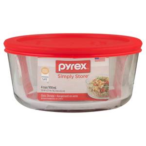 Pyrex Simply Store 6-Piece Round Glass Storage Set with Red Lids