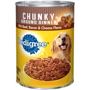 Pedigree 22 oz Chunky Ground Dinner Beef Bacon Cheese Dog Food