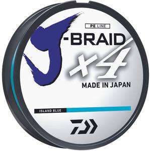 Daiwa 10 lb J-Braid X4 Island Blue Braided Line