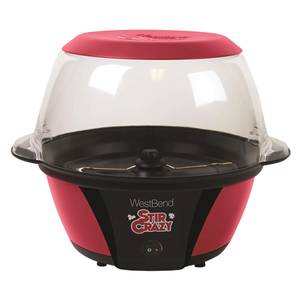 West Bend Theater Crazy Stirring Oil Popcorn Maker with Non-Stick Stainless  Steel Kettle, 4 Qt. Capacity, in Black (82515B)