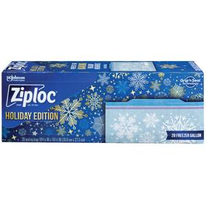 Ziploc Holiday Limited Edition Festive Designs Reusable Storage Quart Bags  - 24 Count - Safeway