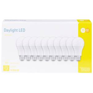 GE 10-Pack LED A19 Daylight 10-Watt Light Bulbs