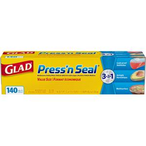 Glad Cling N Seal Plastic Food Wrap, 300 Square Foot Roll - 4 Pack (Package  May Vary)