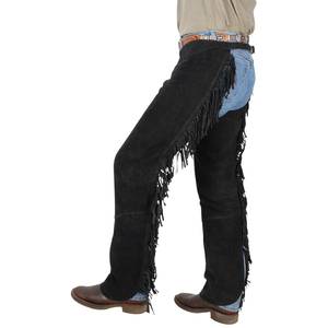 Tough-1 Western Fringed Chaps-Black