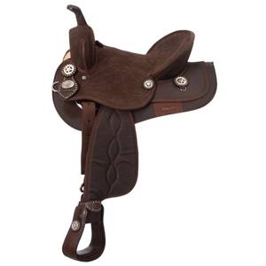 Tough-1 King Series Suede Seat Synthetic Trail Saddle 16" Brown/Brown 