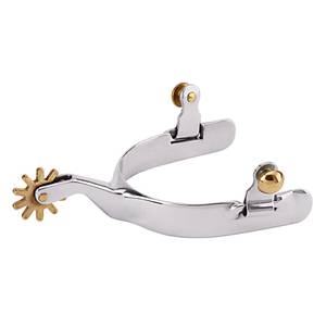 Weaver Men's Stainless Steel Plain Spurs with 6pt Replaceable Rowel 