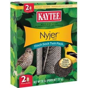 Kaytee 2-Pack Nyjer Seed Finch Sock, 26 oz Soft Mesh Feeder for Finches