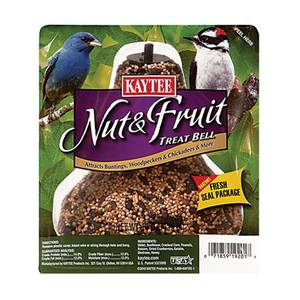 Kaytee Nut & Fruit Treat Bell 15 oz, Attracts Woodpeckers, Chickadees, Buntings