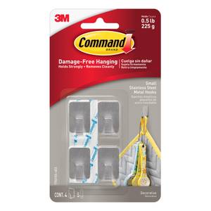 3M Command Metal/Plastic Utensil Hooks, White - 3 count