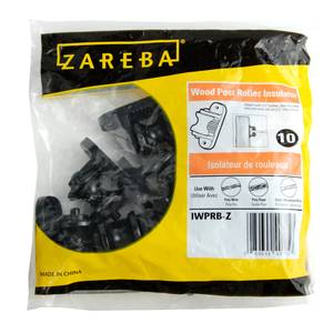 Zareba 10-Pack Black Plastic Roller Insulator for Wood Posts