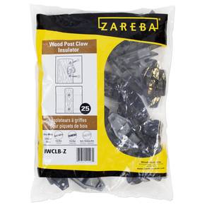 Zareba 25-Pack Black Wood Post Claw Insulator