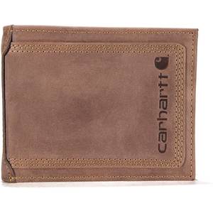 Carhartt Men's Oil Tan Leather Six Card Two Side Pocket Trifold