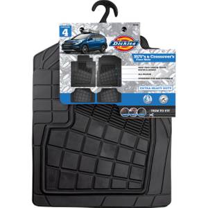 Genuine Dickies 4 Piece Heavy Duty All Weather Floor Mats Black, 80333wdi, Size: 4 Piece Set