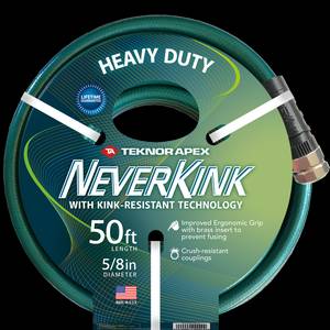 Neverkink Heavy-Duty Reel Hose, 130ft Length x 5/8in Diameter by Teknor Apex