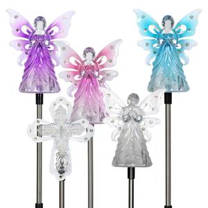 Exhart Garden Solar Lights, Set of 3 Acrylic Butterfly, Hummingbird and  Dragonfly Garden Stakes, Color Changing LED, Outdoor Garden Decoration, 3.5  x