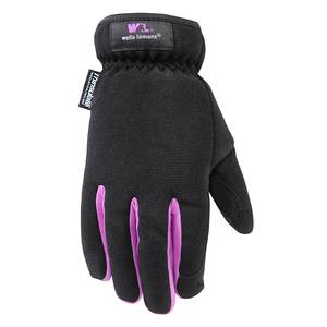 Women's Latex-Coated Grip Winter Gloves for Cold Weather, Medium (Wells  Lamont 554M), Black/Purple