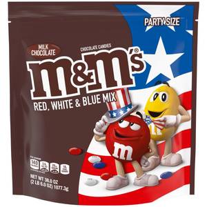 M&M's Chocolate Candies, Red, White & Blue Mix, Peanut Butter, Party Size  34 Oz