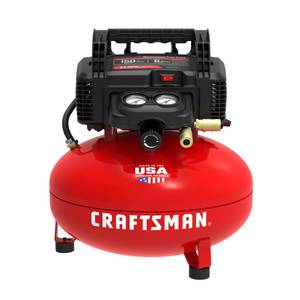 Compresseur d'air portable sans huile CRAFTSMAN, 6 gal, 150 lb/po², rouge  et noir CMEC6150
