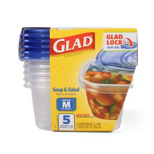 5-Count 9 oz Designer Small Rectangle Container