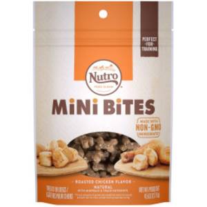 Nutro 4.5 oz Mini Bites Dog Treats Roasted Chicken Flavor