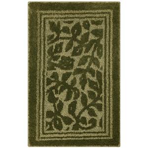 Black Dog Paw Prints On Sage Green Bath Mat