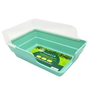 Rectangle Litter Pan with Removable Shield