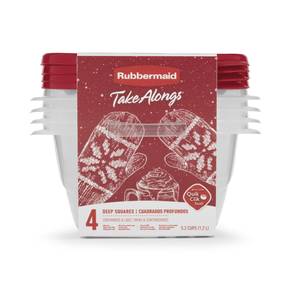 Rubbermaid TakeAlongs 5.2 Cup Deep Square Food Storage Container 2 Pack