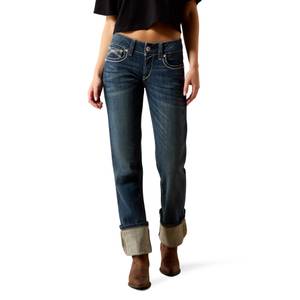 ARIAT Women's R.E.A.L. Mid Rise Stretch Ivy Stackable Straight Leg Jean