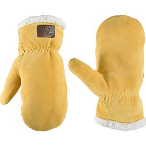 Men's Deerskin Winter Work Gloves,100-gram Thinsulate Insulation,  Fleece-Lined, X-Large (Wells Lamont 963XL), Saddletan