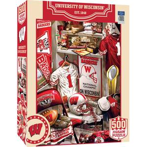 Masterpiece Puzzle 500-Piece Wisconsin Badgers NCAA Locker Room Puzzle