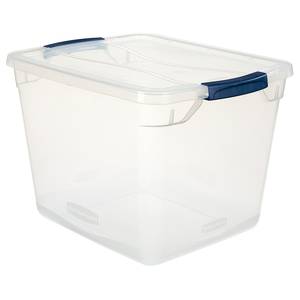 Hefty HFTPLT-71190105 Hi-Rise Storage Container, Clear/Charcoal