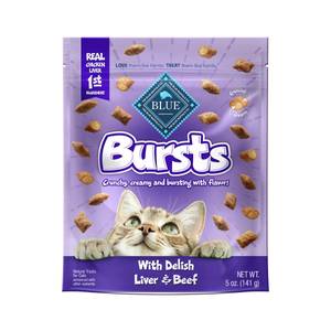 Blue Buffalo 5 oz Chicken Liver and Beef Bursts Crunchy Cat Treats