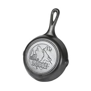 Lodge Cast Iron 6.5 Seasoned Wolf Skillet, Wildlife Series - NEW