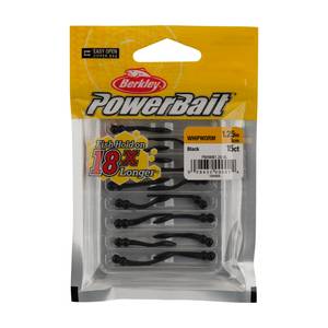 Berkley 1.25 Black PowerBait Whip Worm - 1564809