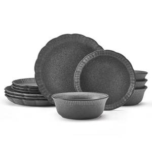 Pfaltzgraff Hayden Grey 12-Piece Dinnerware Set