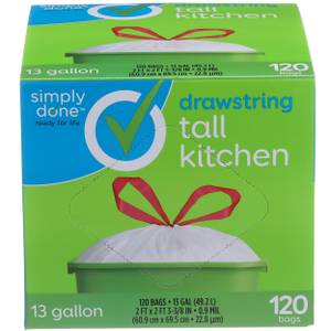Presto Clear Tall Kitchen Flap Top Bags, 13 Gallon, 30 Count