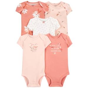 Carter's Baby Girls' 5 Pack Bodysuits, Bunny, 24 Months 