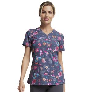 Dickies Women's V-Neck Print Scrub Top - DK717-CWFR-S