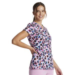 Dickies Women's V-Neck Print Scrub Top - DK717-CWFR-S