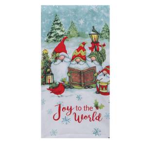 Set of 2 Santa HOLLY JOLLY Christmas Terry Kitchen Towels by Kay Dee Designs