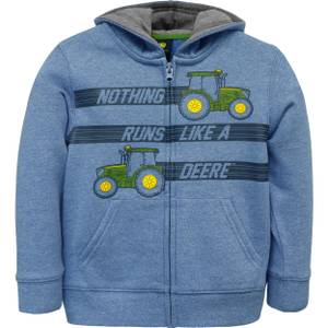 John Deere Boy s Long Sleeve Sketch Tractor Fleece Hoodie