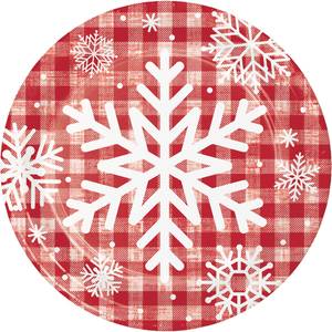 Artstyle Oval Paper Plate Bundle, Dazzling Winter Snowflakes Assortment,  200-count