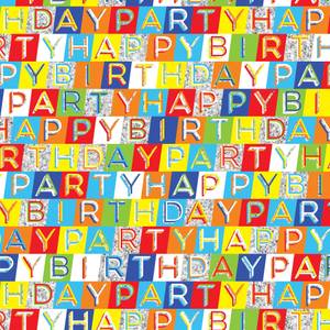 Jillson & Roberts 30 x 5' Roll Rainbow Birthday Wrapping Paper - R122